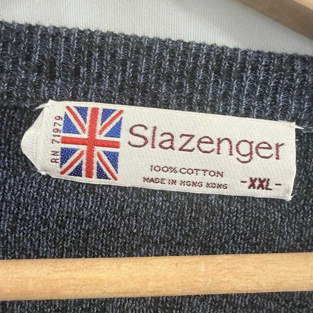 Vtg Slazenger‎ Mens Sweater Blue Plaid El Paso Country Club Golf XXL Old Money